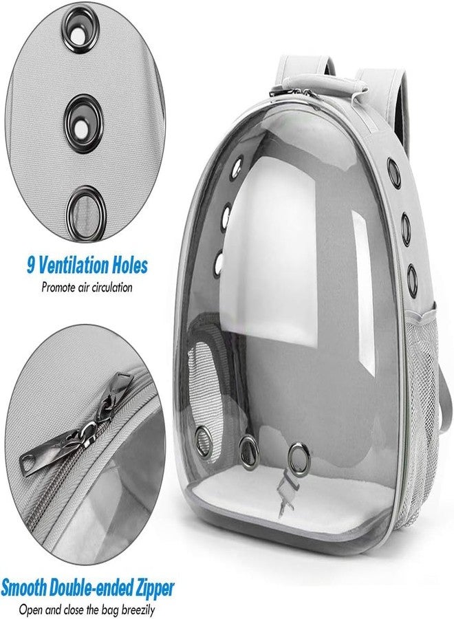ARJEX Cat Backpack Carrier, Pet Cat Carrier with Ventilated Design for Carrying Puppy Cats, Pet Carrier Back Pack Bag Space Capsule for Traveling/Hiking/Camping/Outdoors (Grey) - Image 5